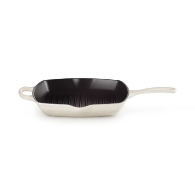 Le Creuset skillet grill vierkant 26 cm gietijzer meringue