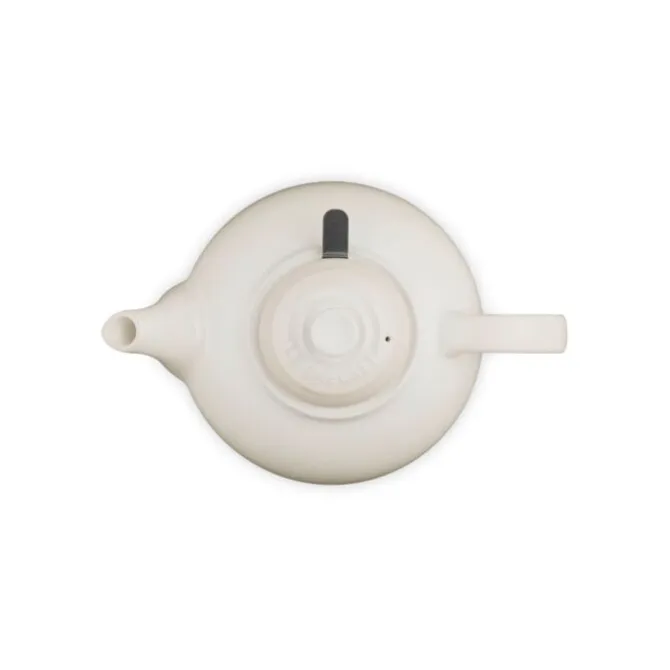 Le Creuset theepot met filter 1,3 liter aardewerk Meringue
