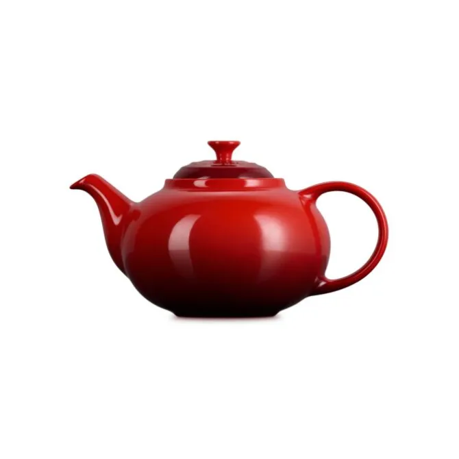 Le Creuset theepot met filter 1,3 liter aardewerk kersrood