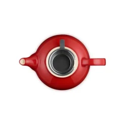Le Creuset theepot met filter 1,3 liter aardewerk kersrood