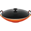 Le Creuset wok met glazen deksel 4,5 liter ø 36 cm gietijzer vulcanique