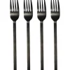 Leeff Charlot taartvork 15,5 cm rvs zwart 4 stuks