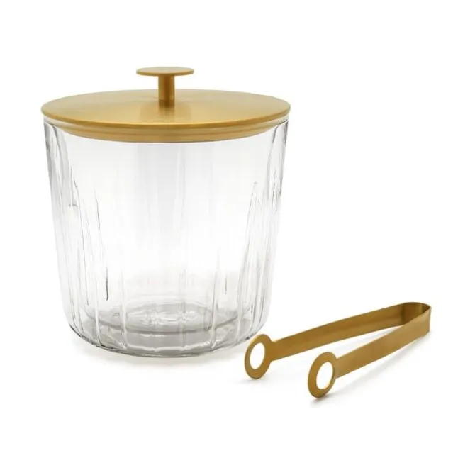 Leopold Arinto ijsemmer met tang 1 liter rvs glas