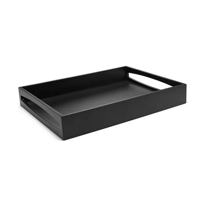 Leopold dienblad 40 x 30 cm hout zwart