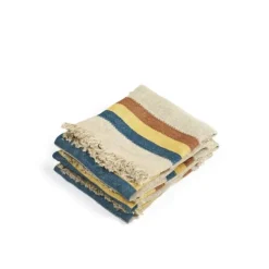 Libeco The Belgian Towel handdoek 65 x 55 cm 100% linnen Mercurio Stripe