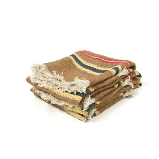 Libeco The Belgian Towel handdoek 65 x 55 cm 100% linnen Camp Stripe
