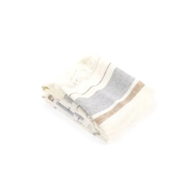 Libeco The Belgian Towel handdoek 65 x 55 cm 100% linnen Tack Stripe