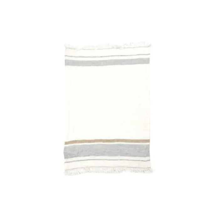 Libeco The Belgian Towel handdoek 65 x 55 cm 100% linnen Tack Stripe