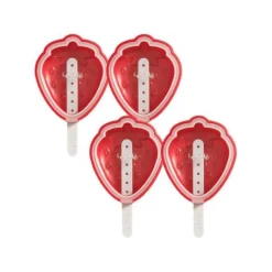 Lékué Fun & Sun ijsvorm aardbei silicone rood 4 stuks