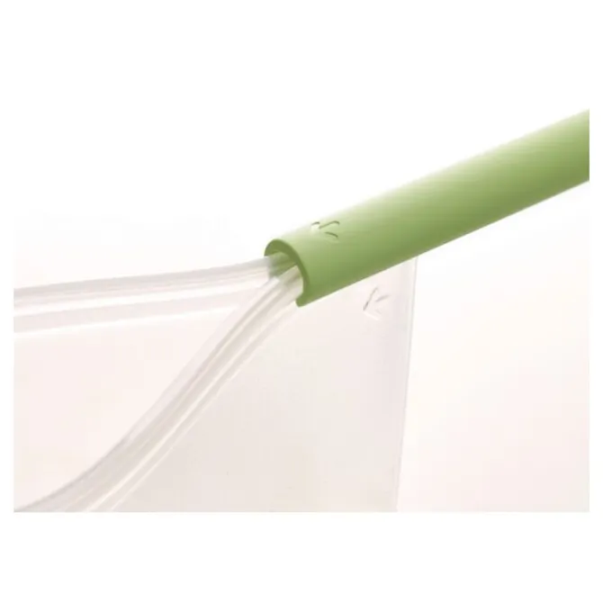 Lékué herbruikbare voorraadzak 1 liter silicone transparant/groen
