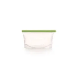 Lékué herbruikbare voorraadzak 500 ml silicone transparant/groen