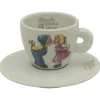 Lucaffe Piccolo & Dolce cappuccinokop en schotel aardewerk wit