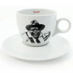 Lucaffé Mr. Exclusive cappuccinokop en schotel zwart 2-delig
