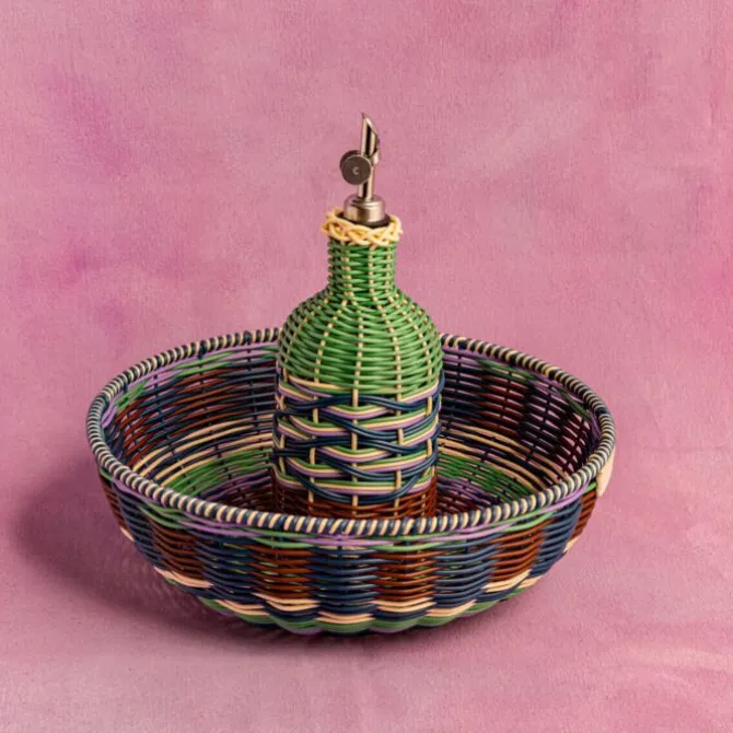 Maegen Woven oliefles 28 cm Brown/Green