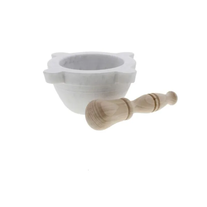 Marmotecnica vijzel met houten stamper ø 8 cm marmer