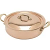 Mauviel M'150B braadpan met deksel ø 20 cm koper bronzen greep