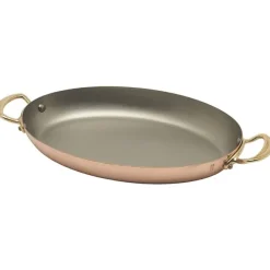 Mauviel M'150B ovale serveerpan ø 35 cm koper bronzen greep
