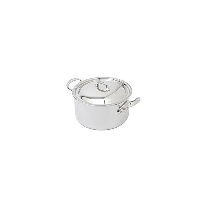 Mauviel M'Cook kookpan met deksel rond 24 cm rvs glans