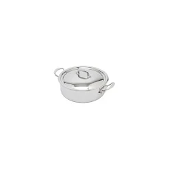 Mauviel M'Cook lage braadpan met deksel ø 28 cm rvs