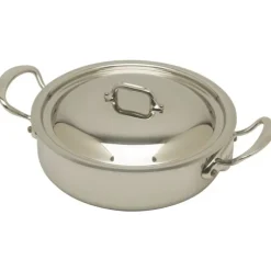 Mauviel M'Cook lage kookpan met deksel ø 24 cm rvs