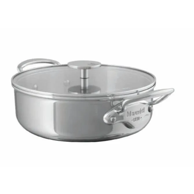 Mauviel M'Urban4 lage braadpan met glasdeksel ø 24 cm rvs