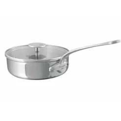Mauviel M'Urban4 sauteerpan met steel en glasdeksel ø 24 cm rvs