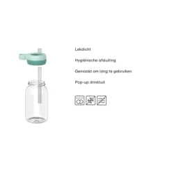 Mepal Campus drinkfles met rietje 450 ml Cool Pink