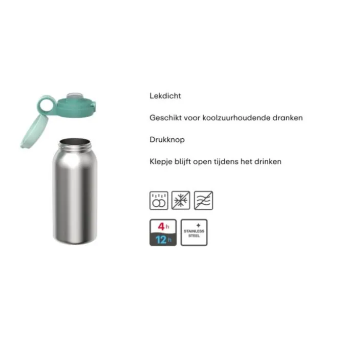Mepal Campus isoleerfles met flipdop 500 ml rvs Cool Mint