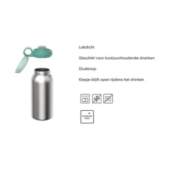 Mepal Campus Unicorn Glow drinkfles met flipdop 600 ml rvs