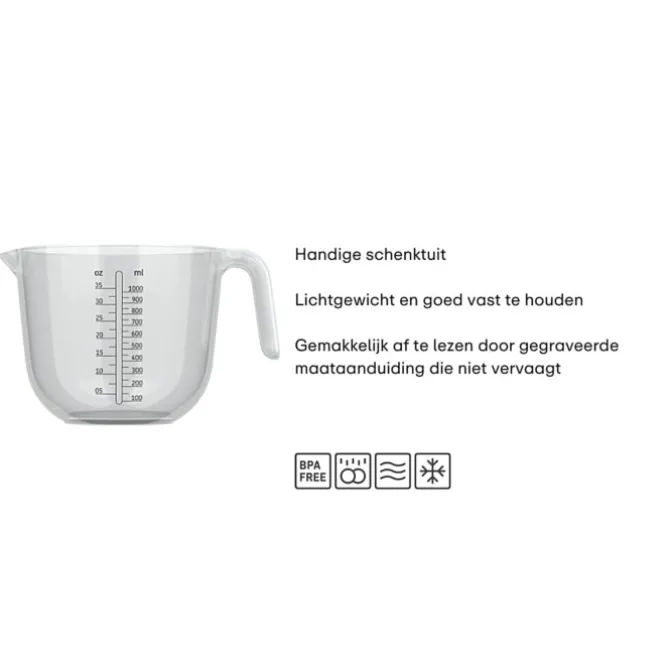 Mepal Chef It maatbeker 1 liter kunststof transparant