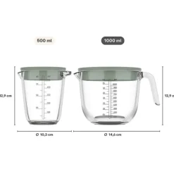 Mepal Chef It maatbeker 1 liter glas Chalk