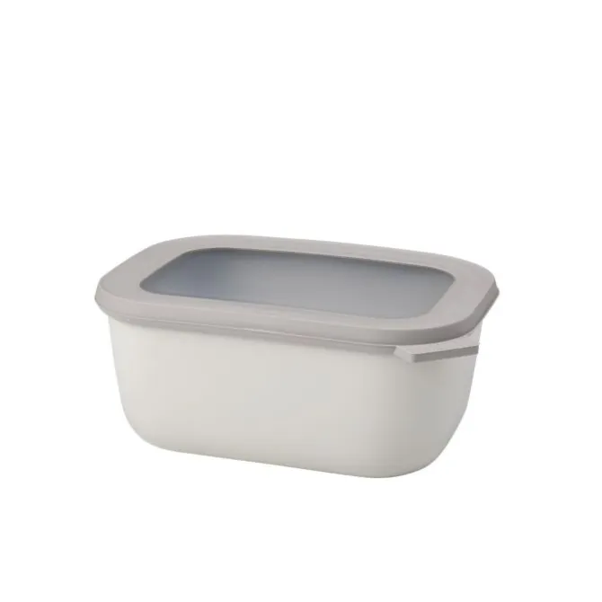 Mepal Cirqula rechthoekige kom met deksel 1,5 liter kunststof nordic white