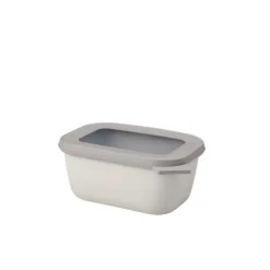 Mepal Cirqula rechthoekige kom met deksel 750 ml kunststof nordic white