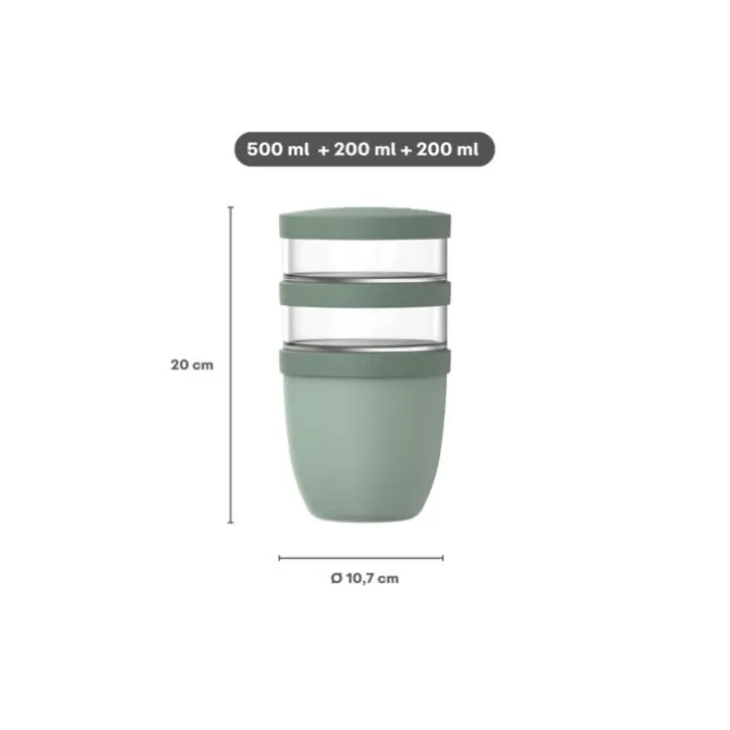 Mepal Ellipse lunchpot Nordic Sage 3-delig