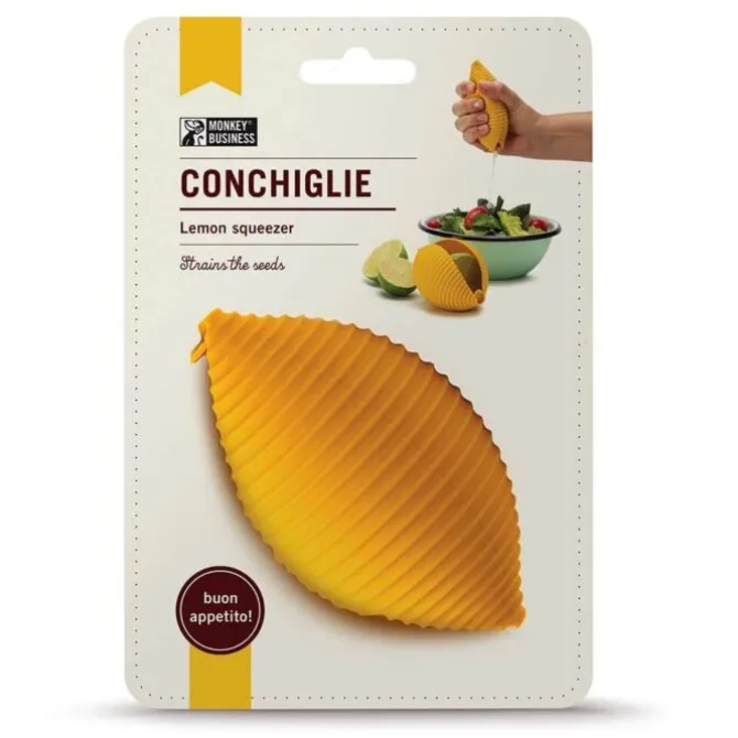 Monkey Business Conchiglie citrusknijper silicone geel