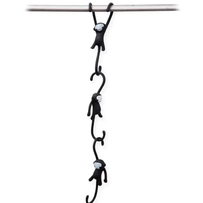 Monkey Business Just Hanging keukenhaak 12 cm kunststof zwart