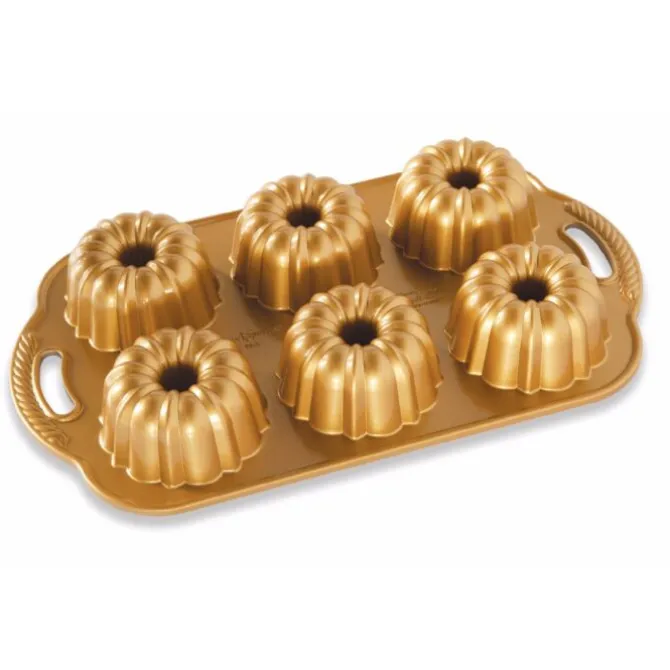 Nordic Ware Anniversary Bundtlette kleine-tulbandvorm 6 stuks gietaluminium goudkleurig