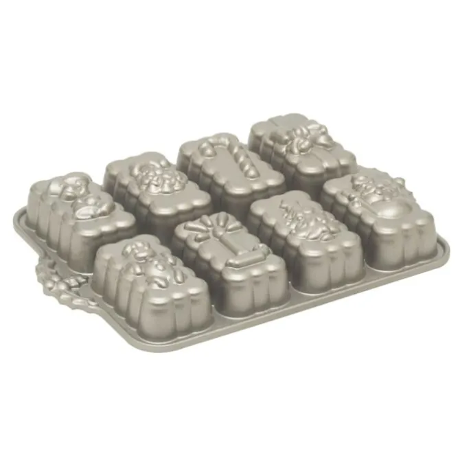 Nordic Ware bakvorm 'Holiday Mini Loaves' 8 stuks 34 cm aluminium grijs