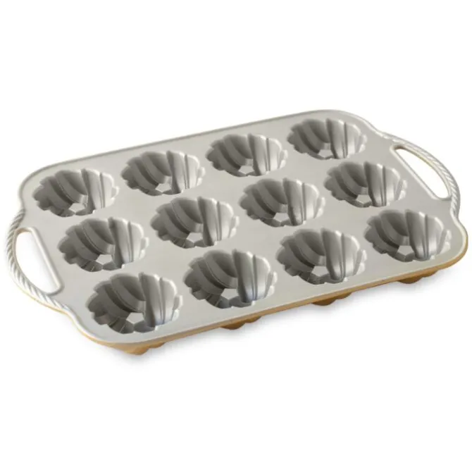 Nordic Ware Braided Mini Bundt 12 tulbanden gietaluminium goudkleurig