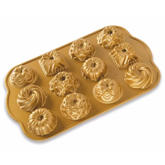Nordic Ware Bundt Charms 12 stuks 30,2 cm gietaluminium goudkleurig