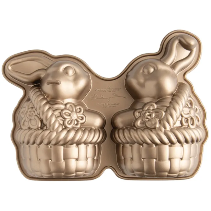 Nordic Ware Bunny in a Basket 3D bakvorm 2,3 liter aluminium