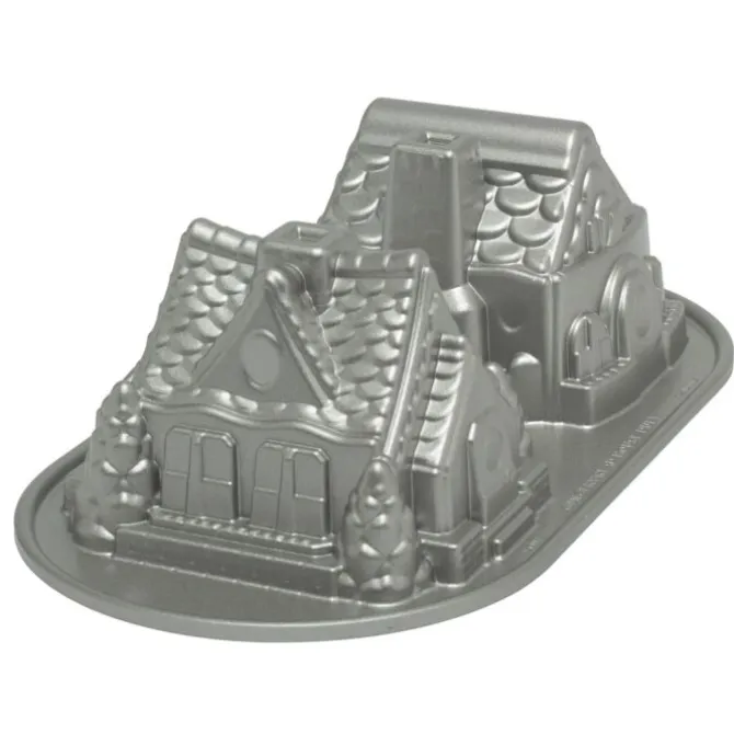 Nordic Ware Holiday peperkoekhuis bakvorm 2 stuks 12 cm aluminium grijs