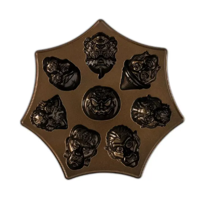 Nordic Ware Monster Mask cakelet pan brons aluminium