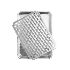 Nordic Ware Naturals Quarter Sheet bakplaat met oven-/koelrek 25 x 33 cm aluminium