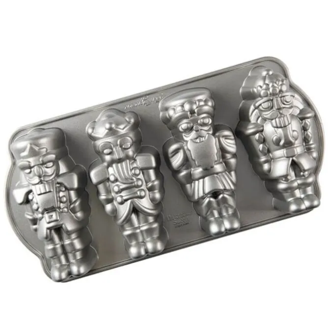 Nordic Ware Nutcracker Sweets bakvorm 4 stuks aluminium zilverkleurig