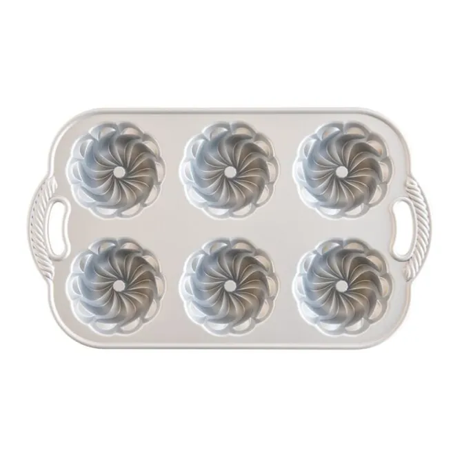 Nordic Ware Pirouette Bundlette bakvorm 6 stuks aluminium goudkleurig