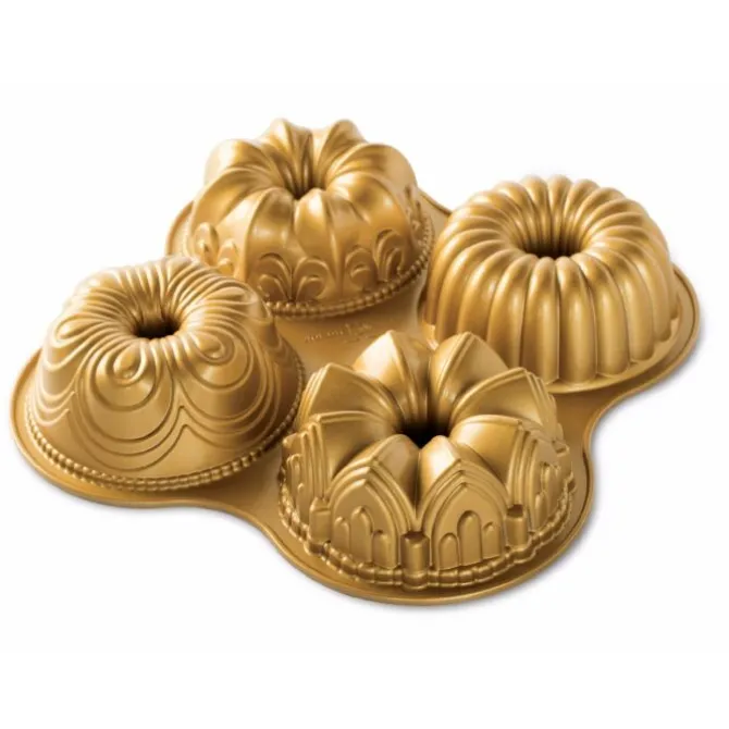 Nordic Ware Quartet Bundt tulbandvorm 31,5 cm gietaluminium goudkleurig