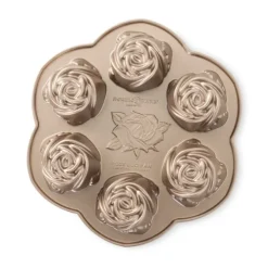 Nordic Ware Rosebud cakelet pan aluminium brons