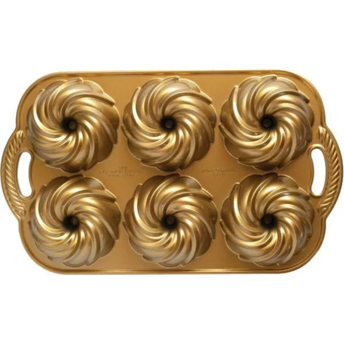 Nordic Ware Swirl Bundelette tulbandvorm goud aluminium