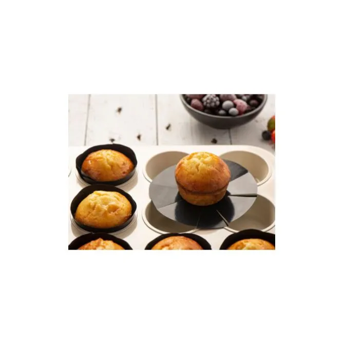 NoStik herbruikbaar bakpapier muffinvorm PFAS-vrij 12 stuks
